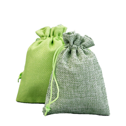 Green Series Drawstring Linen Bag