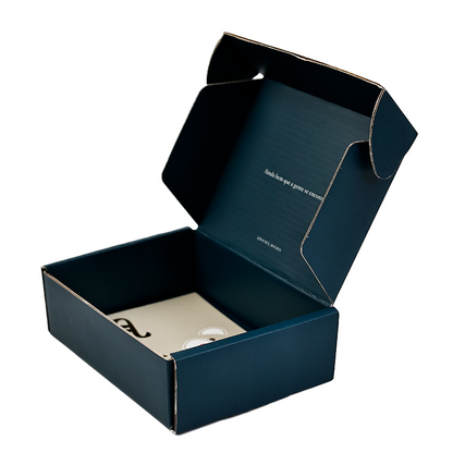 Dark blue flip top box