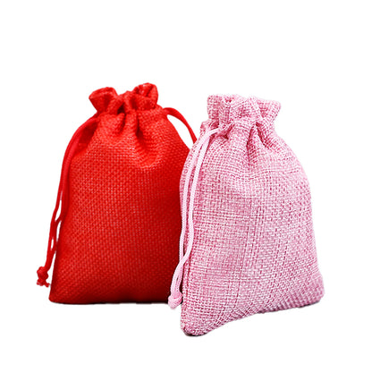 Red Series Drawstring Linen Bag