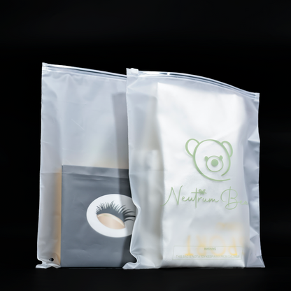 Transparent frosted zipper bag