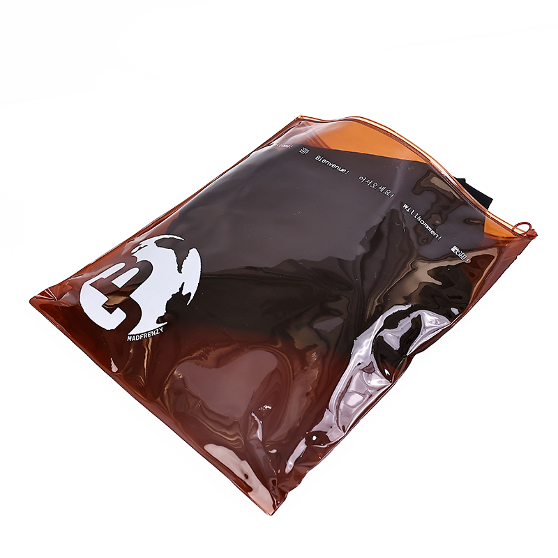 Brown Large Size PVC Zipper Bag