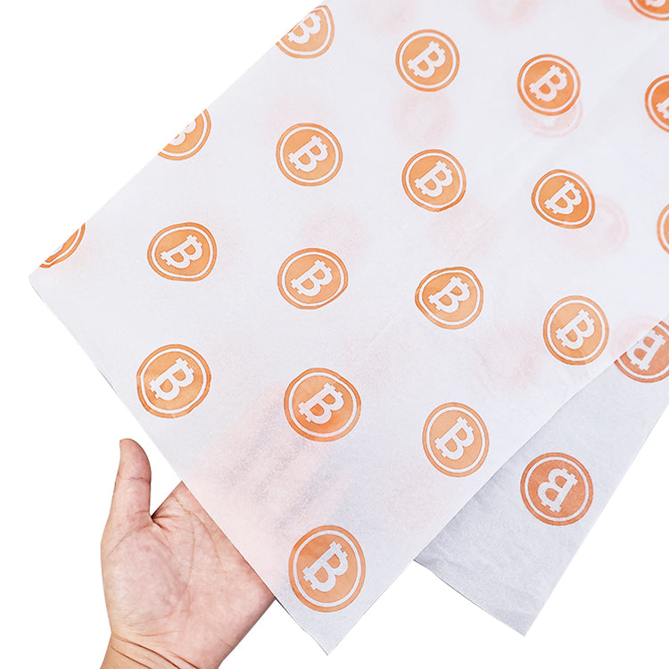 White Shirley Paper Print Orange Pattern Wrapping Paper