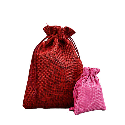 Red Series Drawstring Linen Bag