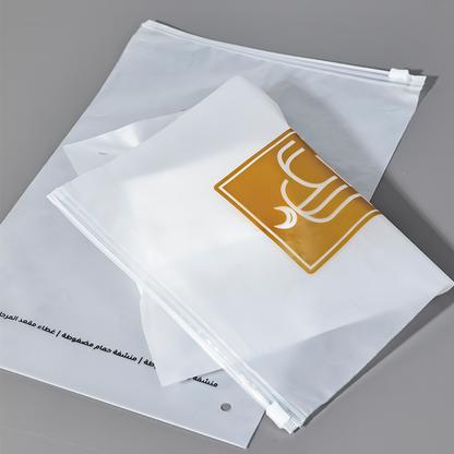 Transparent frosted zipper bag