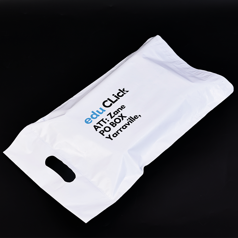 White long four-finger handle design self-adhesive courier bag