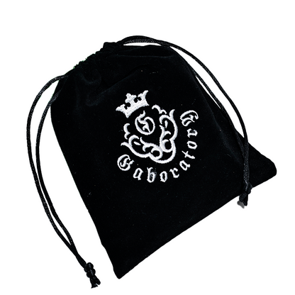 Small size black flannel drawstring bag
