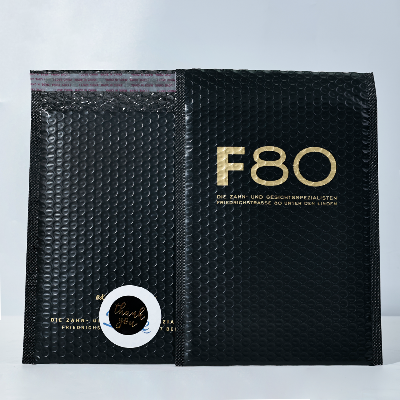 Black pattern hot stamping co-extrusion film express bubble bag
