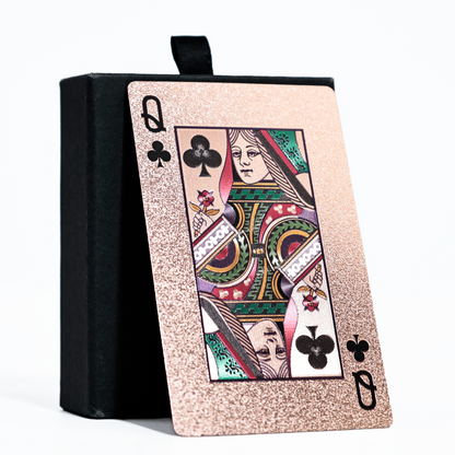 Rose gold full version fine glitter poker cards