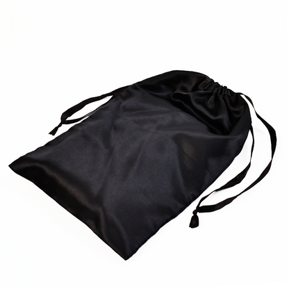 Black pattern gold-stamped drawstring bag