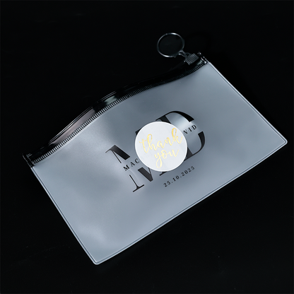 Transparent frosted long zipper bag