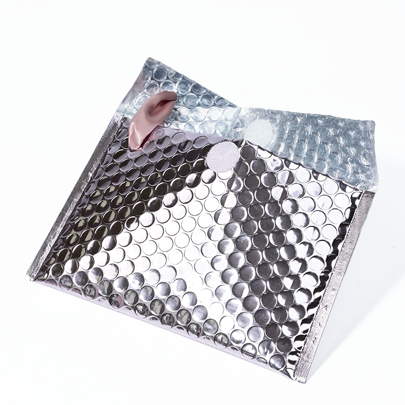 Silver aluminum film hand rope bubble courier bag