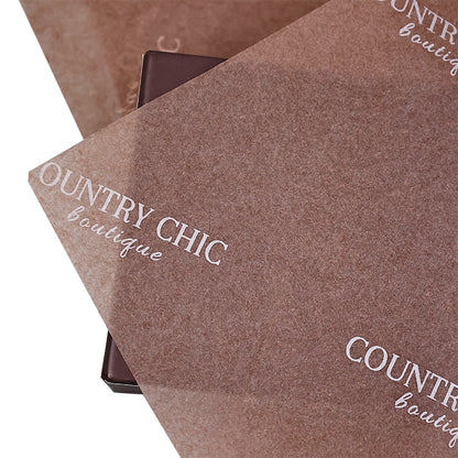 Chocolate wrapping paper with white pattern printing