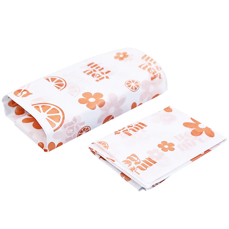 White Shirley Paper Print Orange Pattern Wrapping Paper
