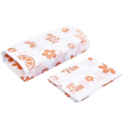 White Shirley Paper Print Orange Pattern Wrapping Paper