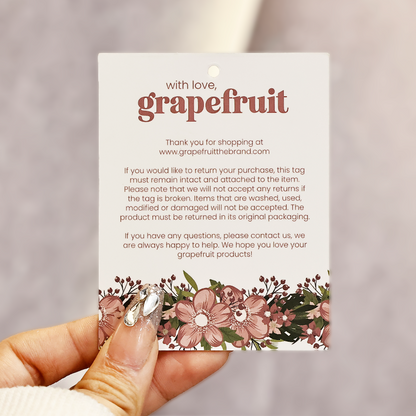 White printed square tag