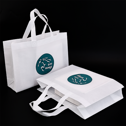 White non-woven tote bag