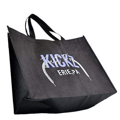 Black non-woven tote bag with bottom