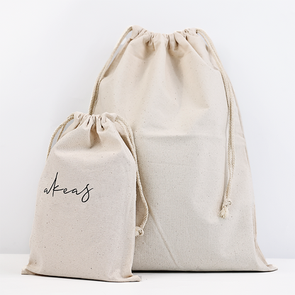 Same style multi-size linen drawstring bag