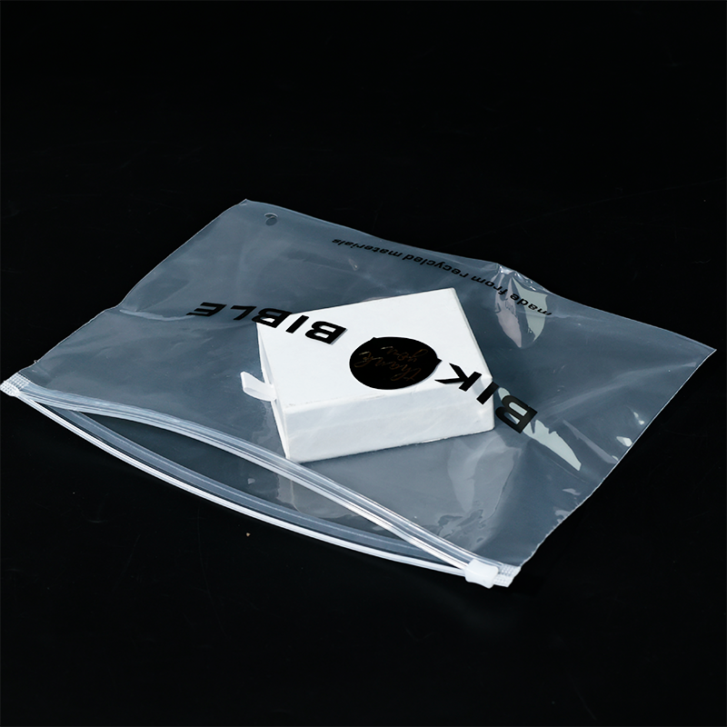 Transparent plastic ziplock bag