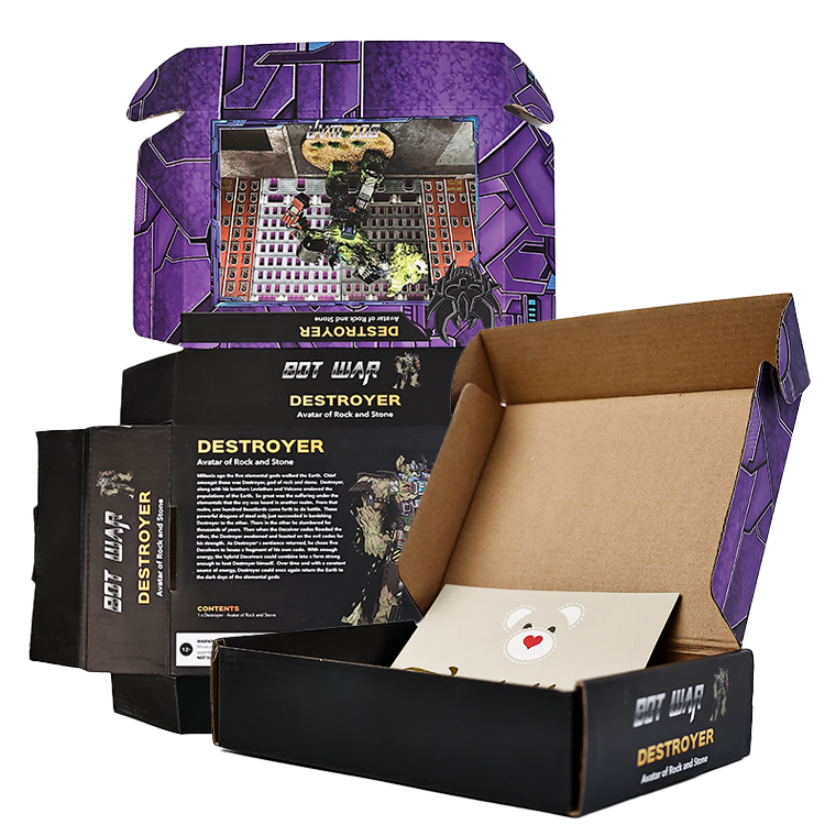 Dark purple building block flip cover packaging box
