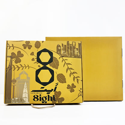 Flip-top airplane box with hand strap design
