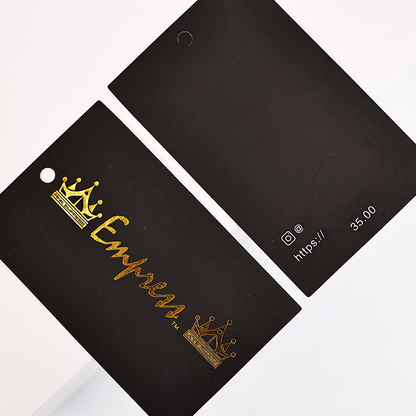 Black hot stamping silver tag