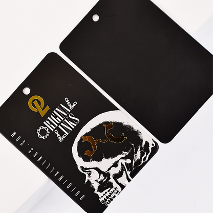 Black long gold stamping plus monochrome printing tag