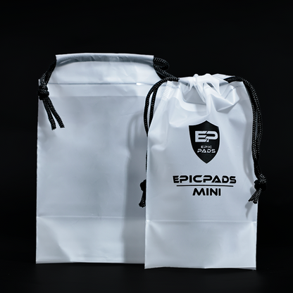 White frosted small size bottom drawstring bag