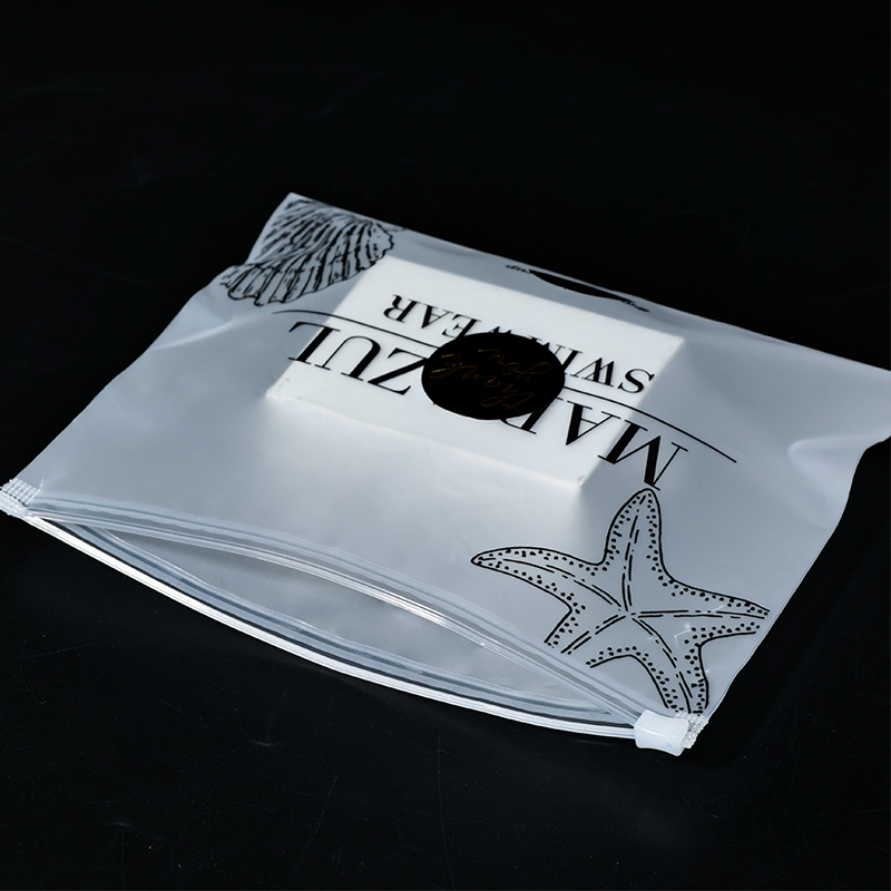 Transparent frosted ziplock bag