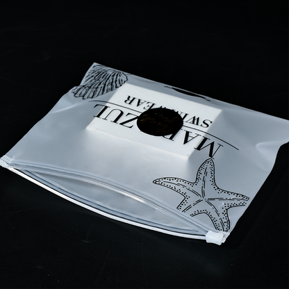 Transparent frosted ziplock bag