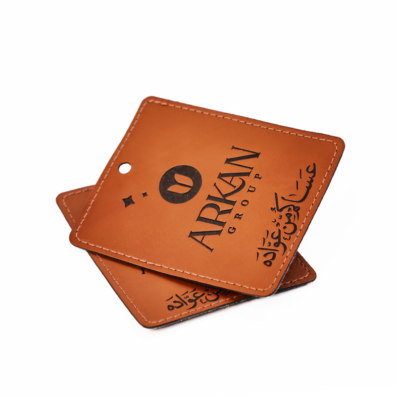 Brown embossed imitation leather hangtag