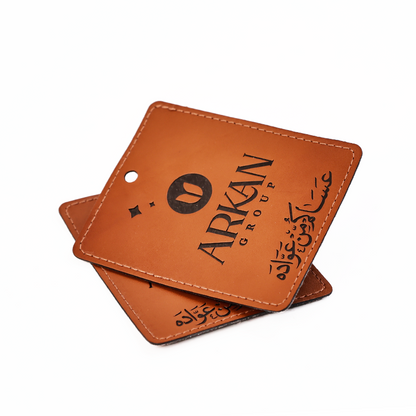 Brown embossed imitation leather hangtag