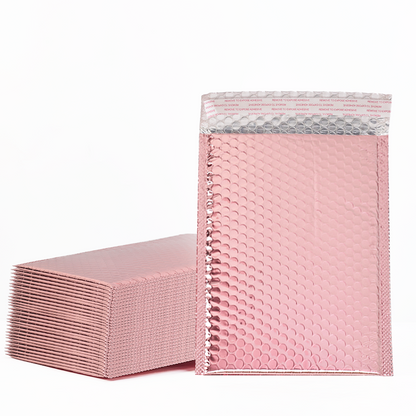 Pink gold self-adhesive aluminized bubble courier bag