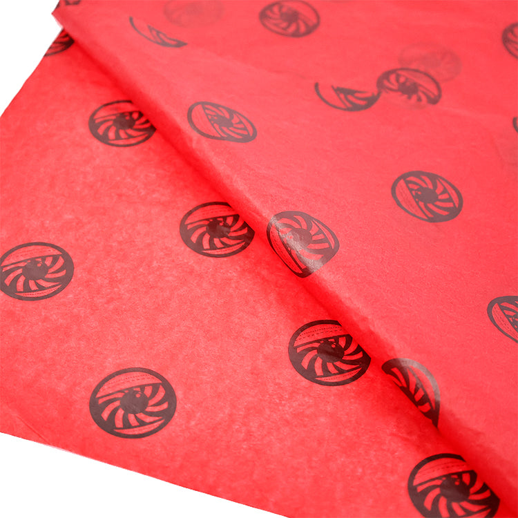 Red wrapping paper pattern with black printing