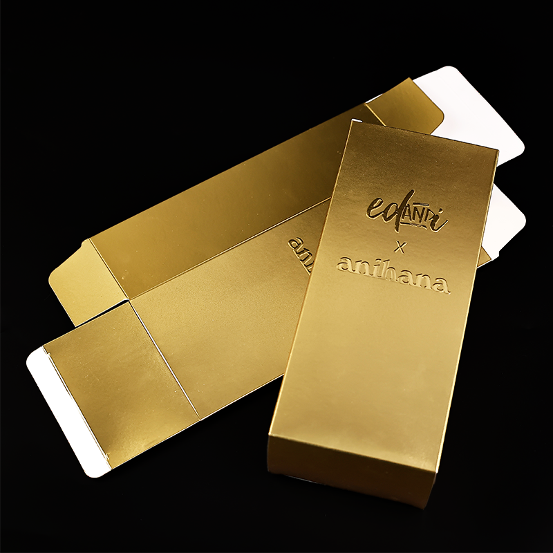 Gold stamped logo embossed packaging box
