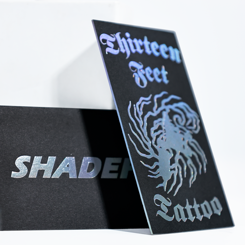 Black card pattern, edge hot laser process