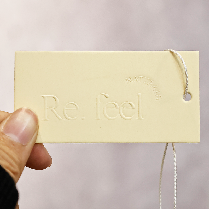 Embossed hangtag