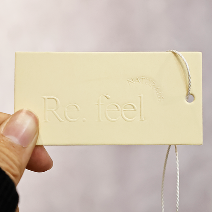Embossed hangtag
