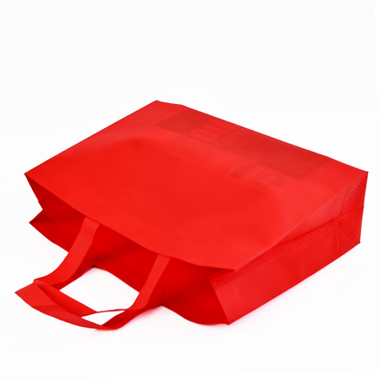 Red non-printed non-woven tote bag