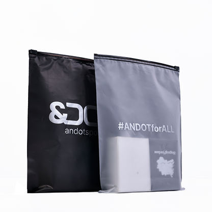 Single-sided transparent frosted pattern hot silver zipper bag