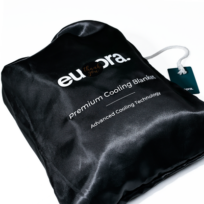 Black silk drawstring bag
