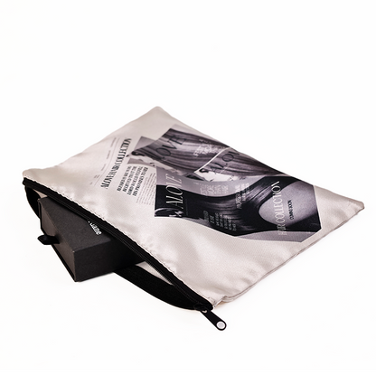 All over printed silk zipper bag