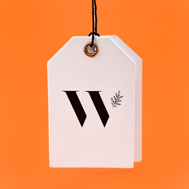 White special-shaped tag