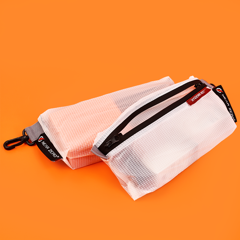 Transparent frosted plaid stationery zipper bag