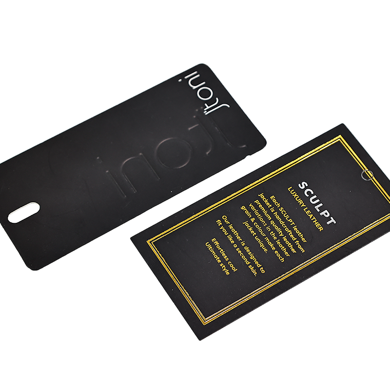 Hot stamping and embossing hangtag