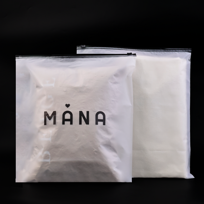 MANA black chain and white frosted zipper bag