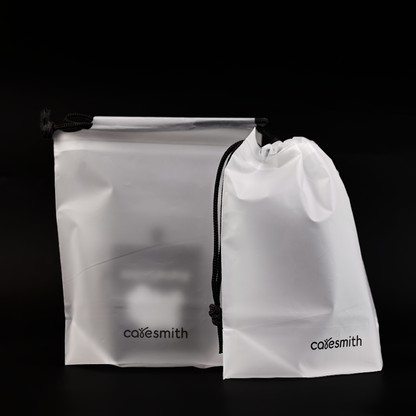 Transparent frosted bottom drawstring bag