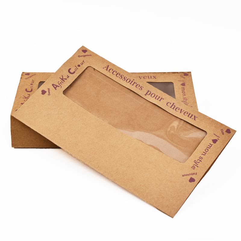 Kraft paper unsealed folding box with skylight