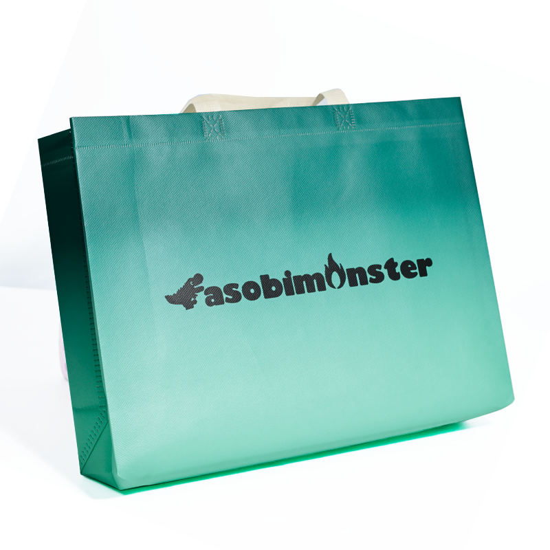 Green gradient non-woven tote bag