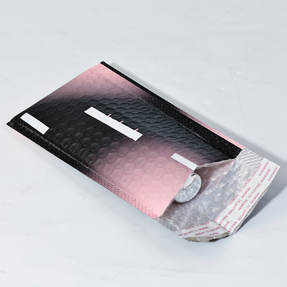 Black and pink gradient printing express bubble bag